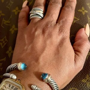 Sterling Silver with 14kt and cz Ring